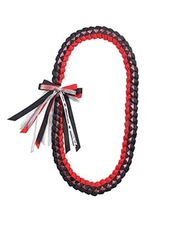 TFTAFAN Graduation Ribbon Lei Graduation Leis Necklace Class 12 red and black