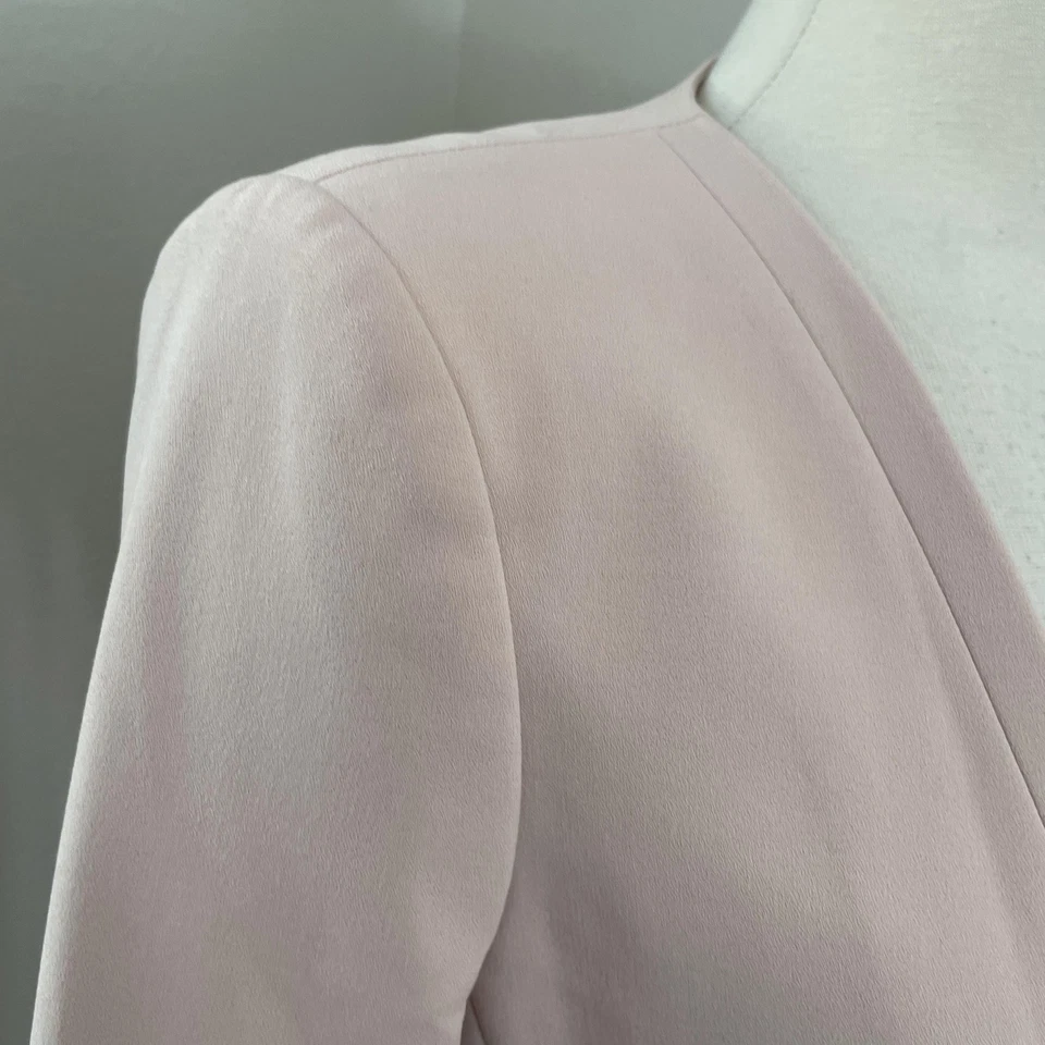 Blazer BCBGMAXAZRIA Mujer Pequeño Desnudo Rosa Frente Abierto Chaqueta Corta Foto 4 de 4