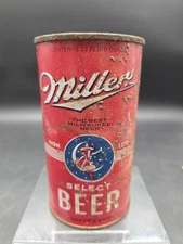 Early Rare Red Miller High Life Flattop Beer Can Milwaukee Highlife Flat Steel 