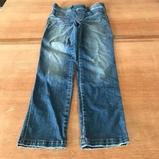 Spanx Ankle Straight Jeans Women S Blue Mid Rise Pockets Pull On Sculping