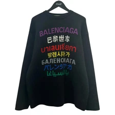 BALENCIAGA Logo Design Knit 650350 Black Size: SizeS