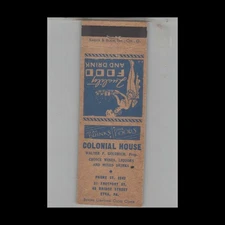 Vintage Matchbook Cover Colonial House Etna PA