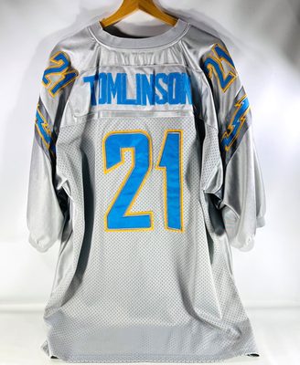 VTG Ladainian Tomlinson #21 SD Chargers Gray Reebok Storm Jersey