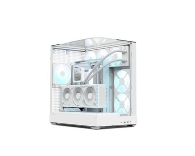 APNX V2 White ATX Case   X-Pand Flow Dual Airflow, 3-Side Tempered Glass,