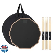 MECCANIXITY Practice Drum Pad Set, 12 Inch Double Sided Silent Sn