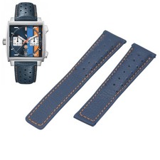 Cinturino orologio MONACO GULF FC6401 CAW211R 22 mm pelle blu navy per Tag Heuer