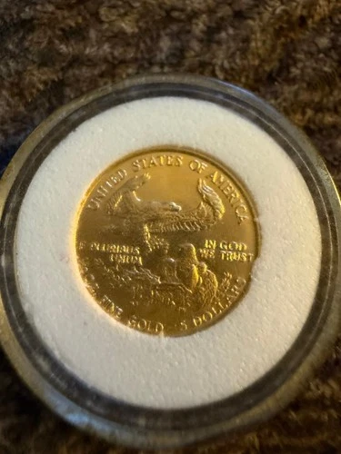 1989 P Gold $5 American Eagle Proof Coin 1/10 Oz Gold Bullion. OGP & COA