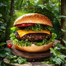 Hamburger Themed Round Aluminum Tin Metal Signs Home D cor 8x8