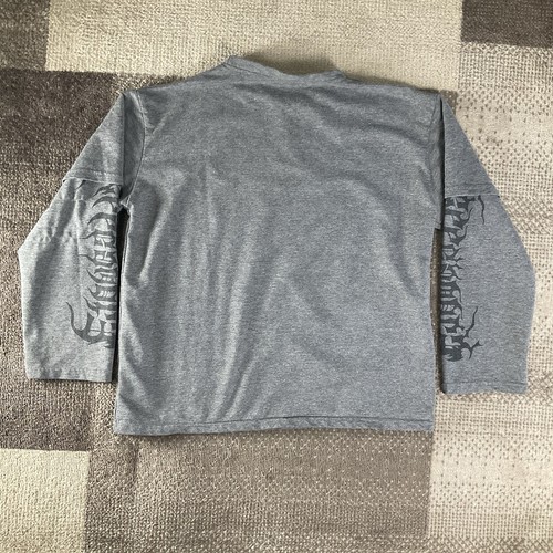 Camiseta Sphynx Emmiol Para Hombre Manga Media Larga Diabólico Gato Espantoso Pánico Gris - Imagen 3 de 6