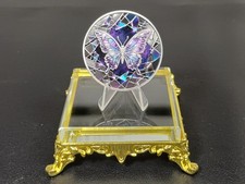 1 oz. 999 Kupfer Hochrelief-M&uuml;nze 999 versilbert Motiv "Schmetterling" koloriert