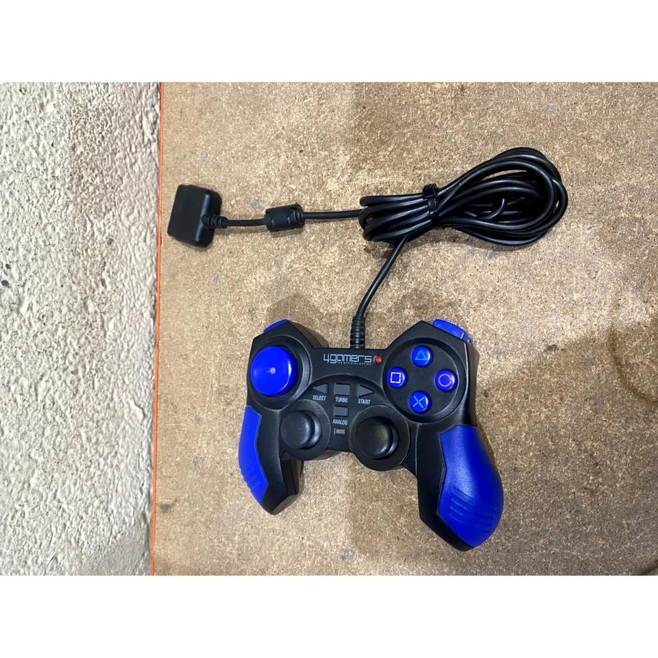 4Gamers SPC258 Dual Vibrating Analog Gaming Controller Black Blue for PS1 & PS2 - Image 4 of 4