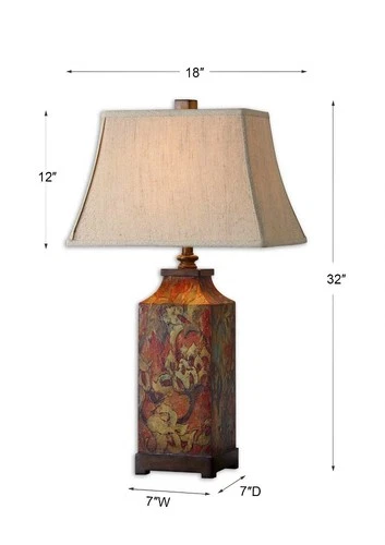 Colorful Flowers - 1 Light Table Lamp Lamps Uttermost 27678 - Picture 4 of 4