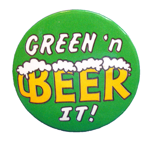 Hallmark 1,5" MINI SPILLA PULSANTE San Patrizio Vintage VERDE N BIRRA IT Pinback .95 NUOVO - Foto 2 di 3