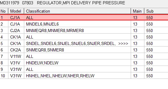 Regulador de presión de combustible MD311979 para Mitsubishi Mirage 1996-2002 CJ2A Foto 2 de 4