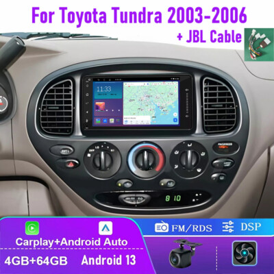 7'' 4+64GB Car Radio + JBL Cable For Toyota Tundra 2003-2006 Wireless Carplay BT