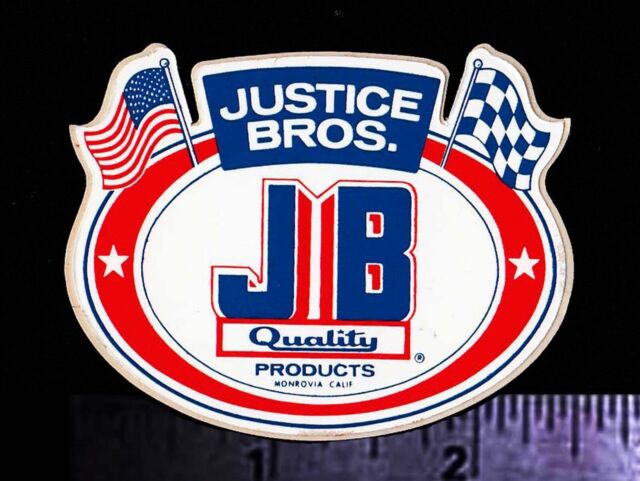 JUSTICE BROS. Quality Products - Original Vintage 1970’s Racing Decal/Sticker Sm