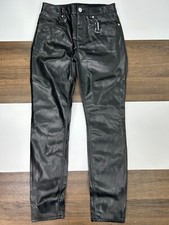 NEW Express Womens 4R Black Ankle Legging High Rise Leather Jeans NWT Re 70