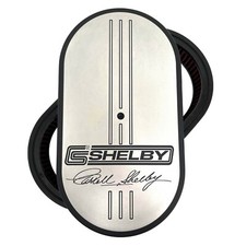 Carroll Shelby Signature Logo 15 Oval Air Cleaner Kit - Style 1 - Silver