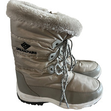 Dream Pairs Kids Snow Boots Girls Size 4 Nordic Gray Silver Waterproof