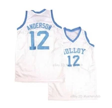 Throwback Anderson #12 High School Basketball Jersey Stitched Custom Names White