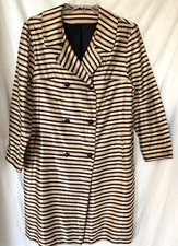 VTG 60s MOD..LANSON..BROWN  BEIGE..DOUBLE BREASTED..STRIPED..UNION MADE..COAT L