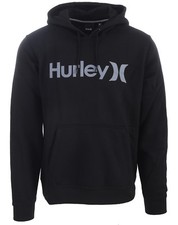 NEW MENS HURLEY SURF CLUB BRUSHED FLEECE LOGO GRAPHIC BLACK HOODIE S