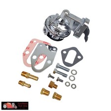 Small Block Chevy Chrome Fuel Pump 80 Gph 305 327 350 400 Fittings Hose Mounting