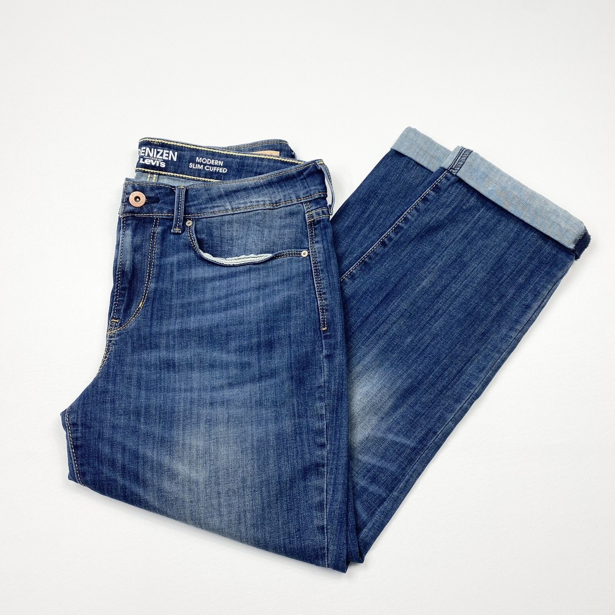 Women's Denizen from Levi's Modern Slim Cuffed Denim Capri Jeans Size  Small/Med | eBay