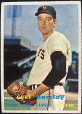 1957 Topps #361 CURT BARCLAY New York Giants MLB baseball card EX+