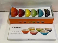 Le Creuset Rainbow 6 Colorful Mini Bowl Set Stoneware Pottery Ceramic Tableware