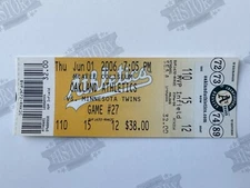 2006 Minnesota Twins Oakland Athletics A's Ticket 6/1/06 Frank Thomas Home Run