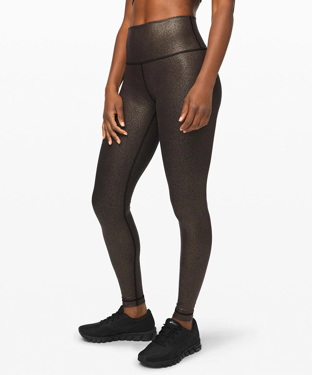 NEW LULULEMON Wunder Under 28 Tight 4 Luminosity Foil Black Copper