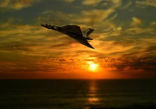 Avro Vulcan XH558 sunset over sea canvas prints various sizes free delivery