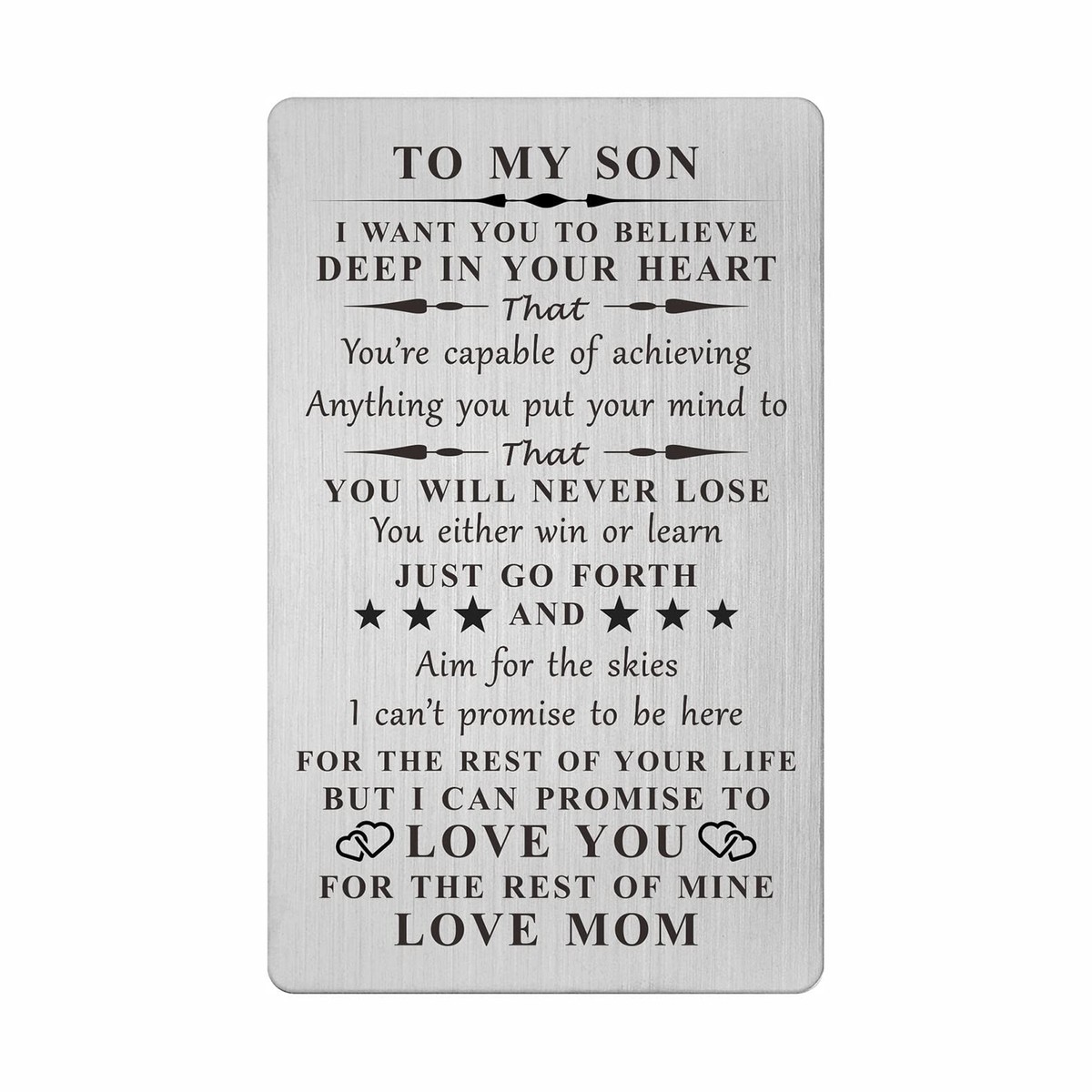To My Son Engraved Compass Gift - Never Forget I Love You Motivational Keepsake From Parents