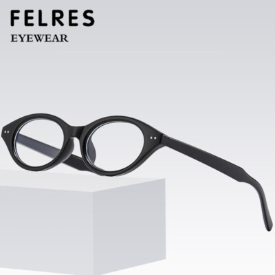 Men Women Oval Anti Blue Light Eyeglasses Full Frame Clear Lens Glasses Frames
