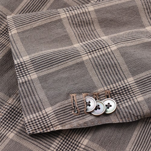 Boglioli Slim-Fit Light Brown Check Cotton 'K Jacket' Suit 38R (Eu 48) NWT - Picture 8 of 11