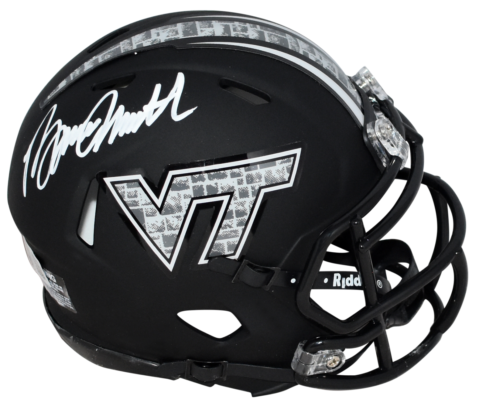 Bruce Smith Autographed Signed Virginia Tech Hokies BLACK SPEED MINI HELMET BECKETT 