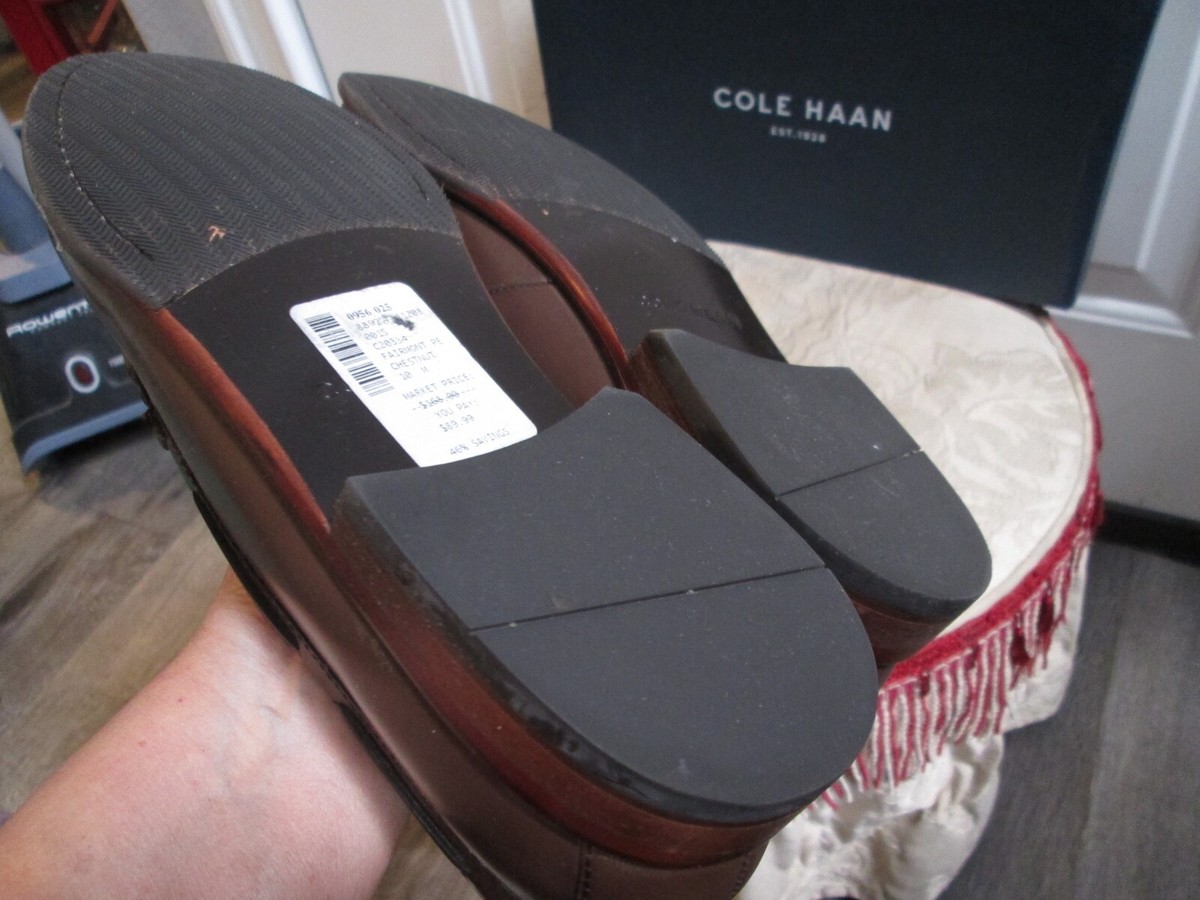 new COLE HAAN FAIRMONT PE Men\'s chestnut leather LOAFERS Sz 10 new COLE HAAN FAIRMONT PE Men main image 4