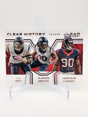   2016 Clear Vision History DeAndre Hopkins JJ Watt Clowney RED #10 Texans #/49