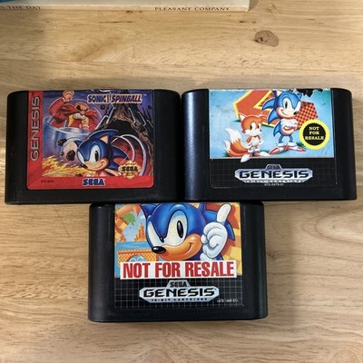 SEGA GENESIS LOT Sonic the Hedgehog, Sonic Spinball, Sonic The Hedgehog 2  Y0284