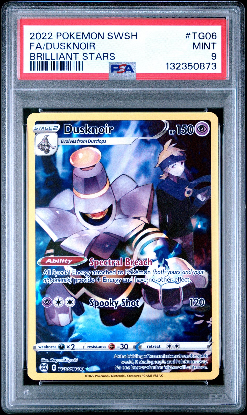 2022 POKEMON SWORD & SHIELD BRILLIANT STARS #TG06 FULL ART/DUSKNOIR PSA 9