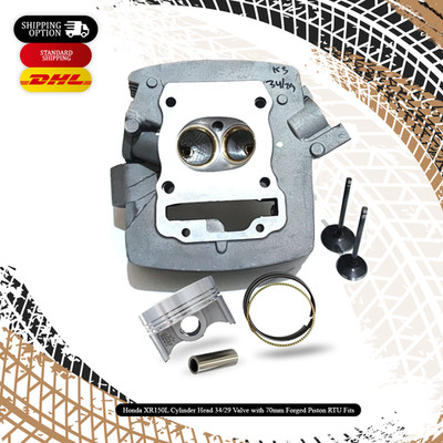 Honda XR150L Cylinder Head with 34/29 Valves + 70mm Forged Piston RTU