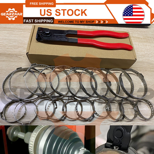 Crimping Pliers For Hose Clips CV Joint Boot Clamp Pliers Tool - Ear Type Clamp Crimper For Axle Boots, ATV, UTV, With 1/2 Square Holes CV Boot Clamp Pliers