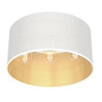 Deckenleuchte Metall Kunststoff Weiß Gold Wohnzimmer Ø40 Cm Deckenlampe Rund