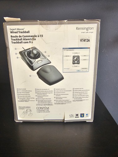 Kensington K64325 Expert Mouse Wired Trackball USB 2.0 Mac Windows -New - Sealed - Picture 2 of 7