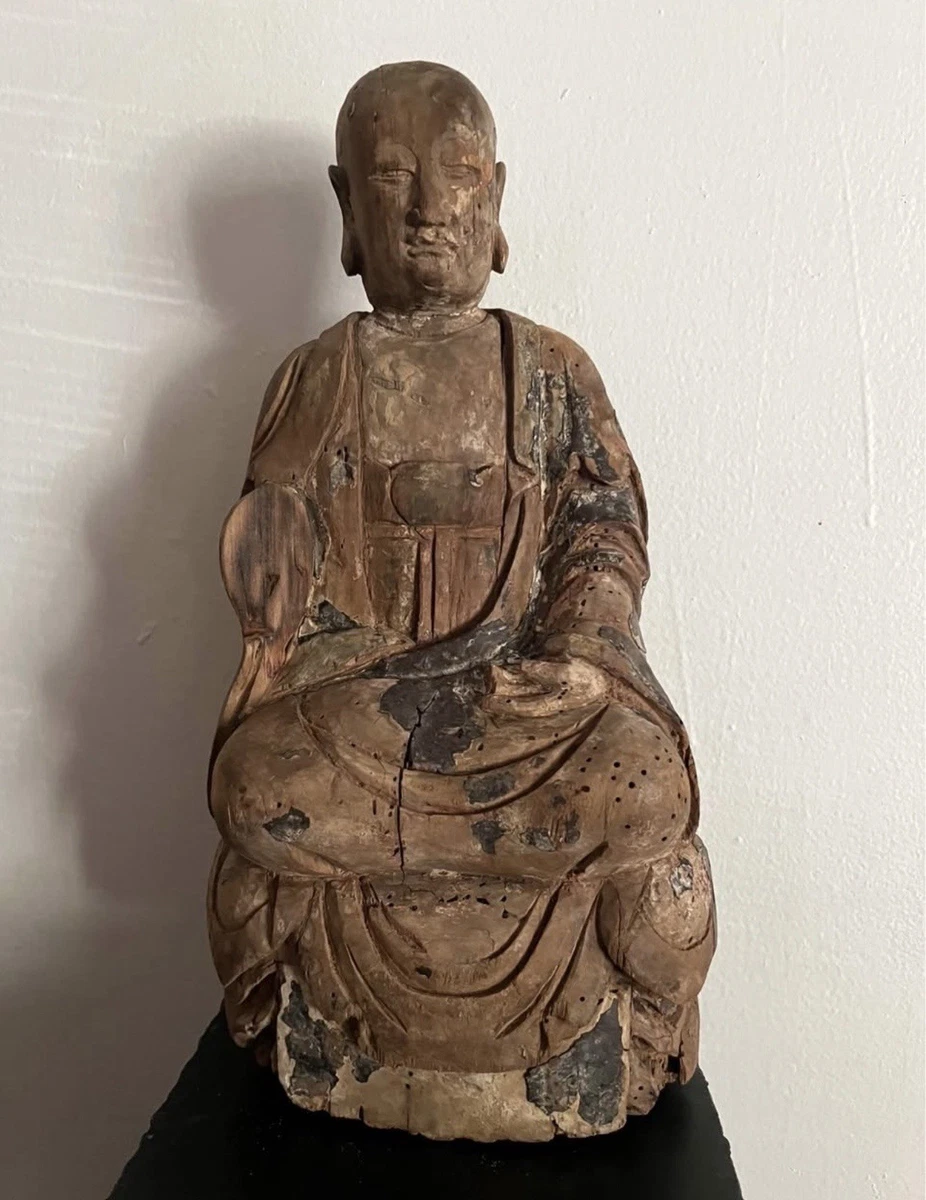 佛中国风木制雕像、雕像| eBay