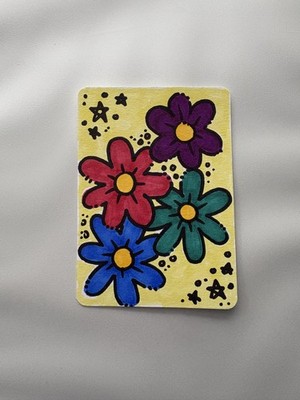 Original ACEO Art Card Marker Drawing - Bunch of Flowers
