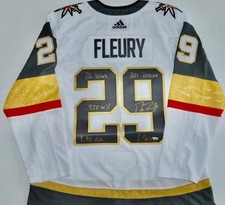Marc Andre Fleury LE#29/29 Autographed Jersey w/ 5 Inscriptions Fanatics COA