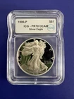 1996-P American Silver Eagle PR70 DCAM ICG ,KEY DATE🔥🔥