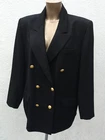 Marks And Spencer Blazer St. Michael Vintage Black Pure Wool Size 18 Gold Button